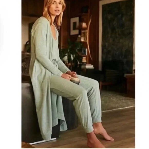 FREE PEOPLE Beach Bicoastal Seaglass Green Comfy Cardigan Duster - Picture 1 of 12